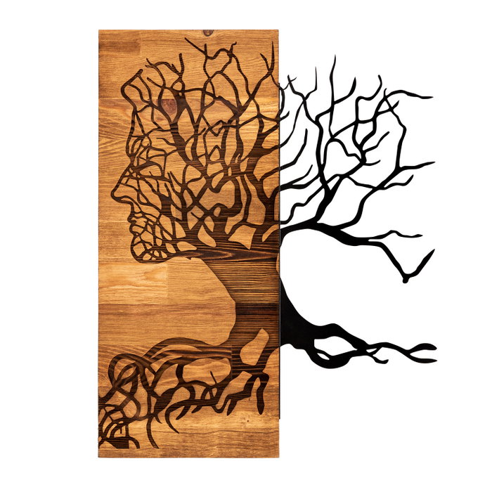 Wallity Muaz Accesorio decorativo de pared Negro y Nogal
